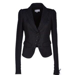Patrizia Pepe Black/Navy Textured Women's Blazer size 8/44